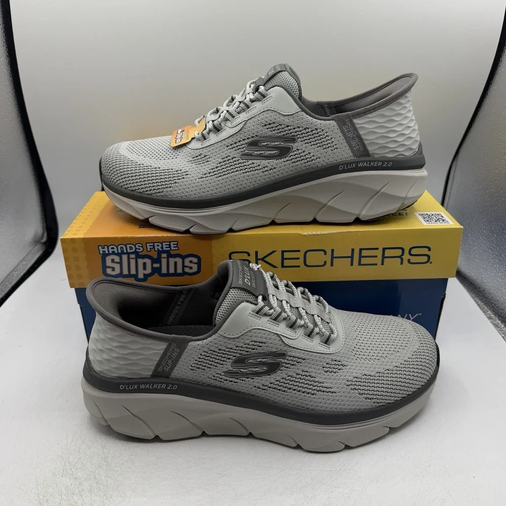Skechers D'Lux Walker 2.0 Rezinate Shoes Mens 9.5 WW EXTRA WIDE Slip In Sneakers